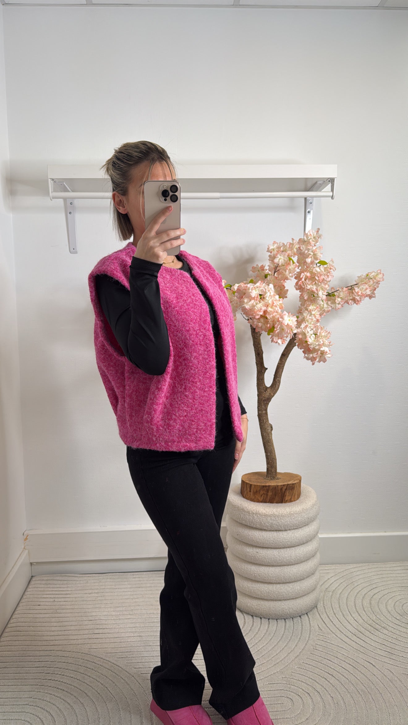Gilet sans manche rose