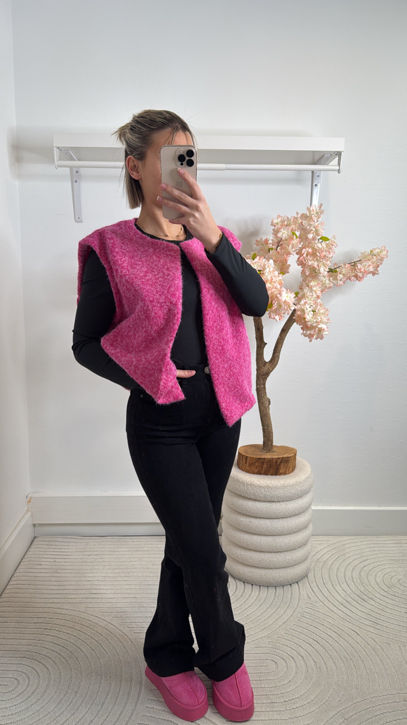 Gilet sans manche rose