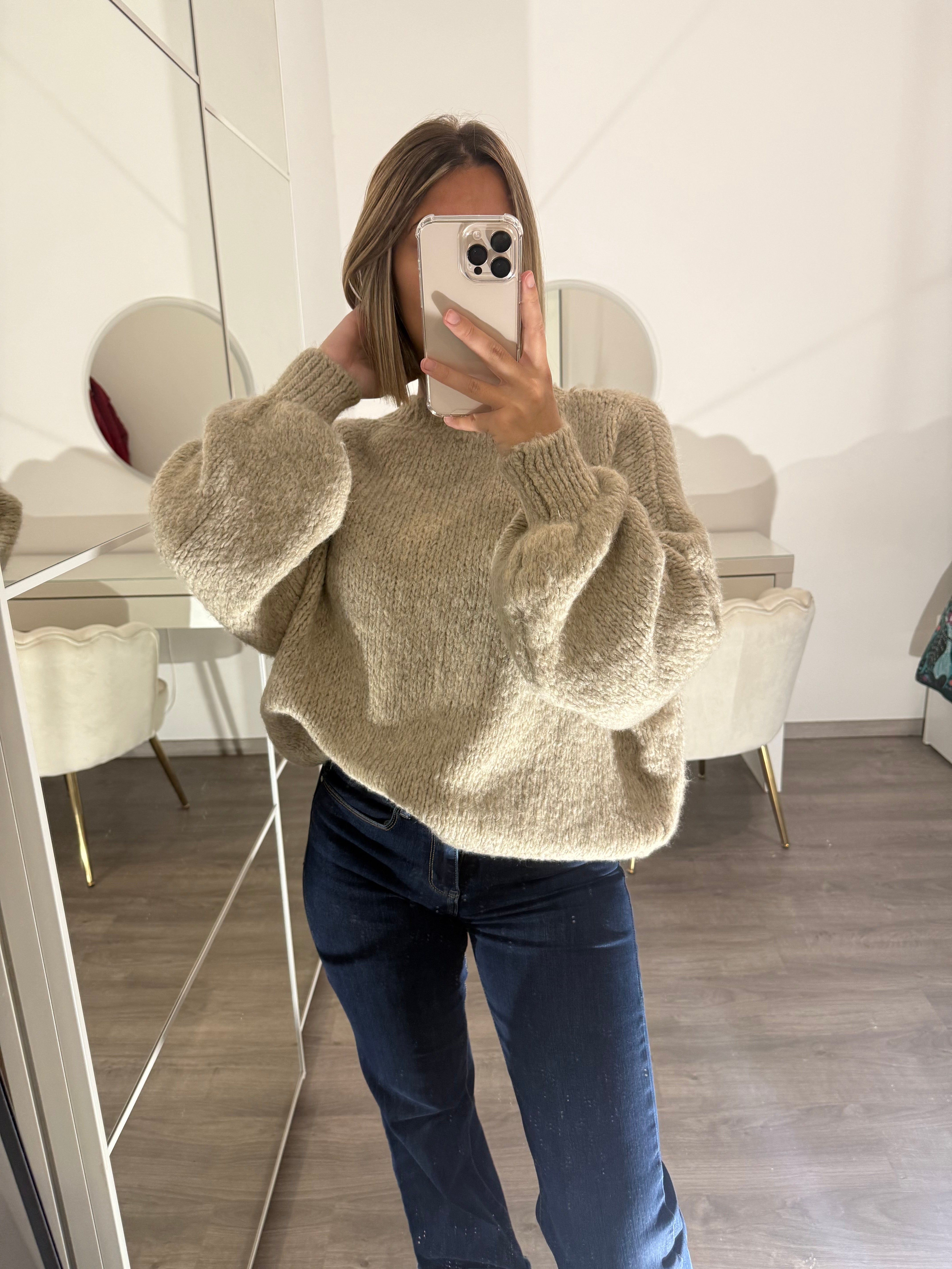 Pull nours beige