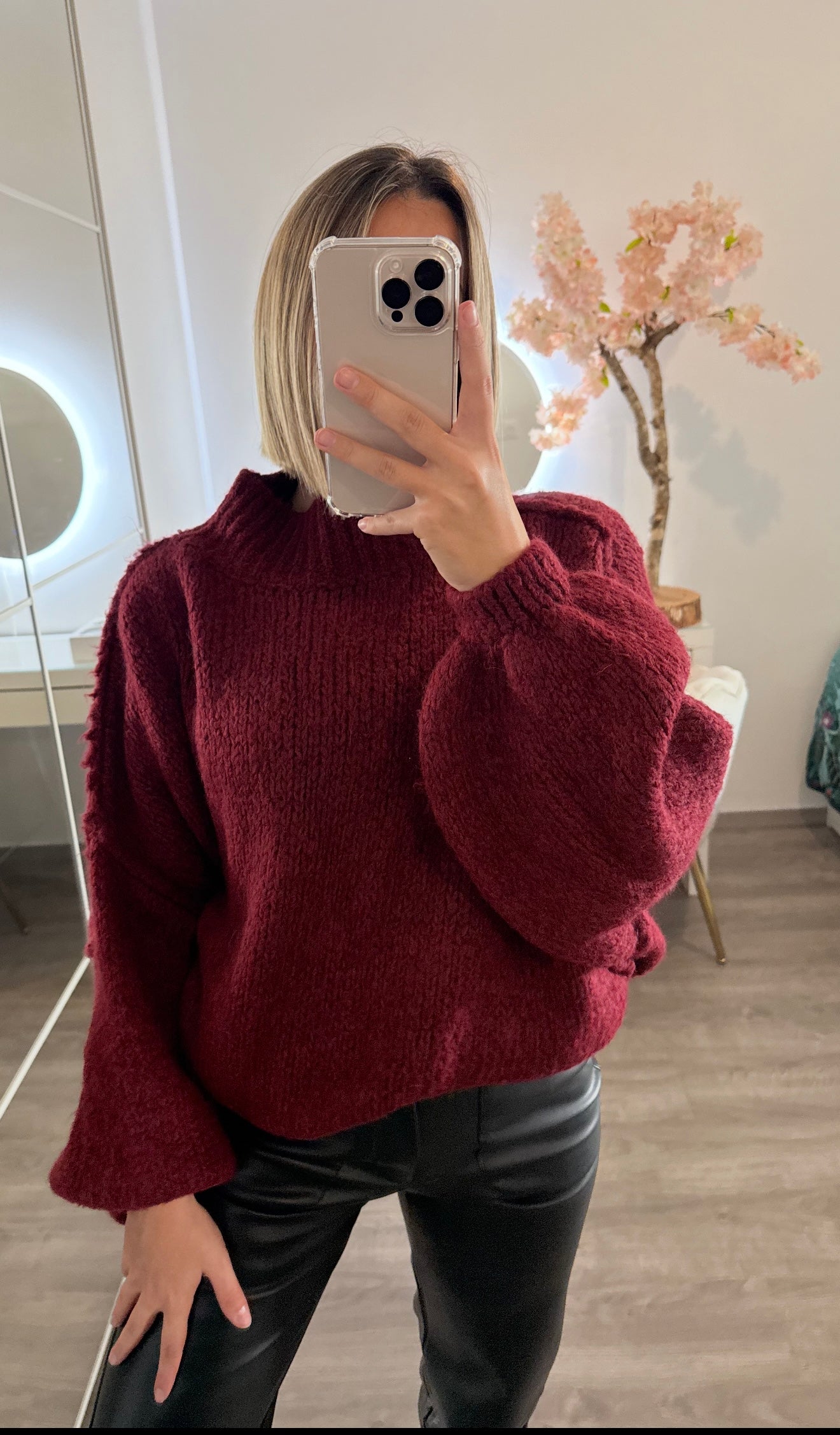 Pull long  bordeaux