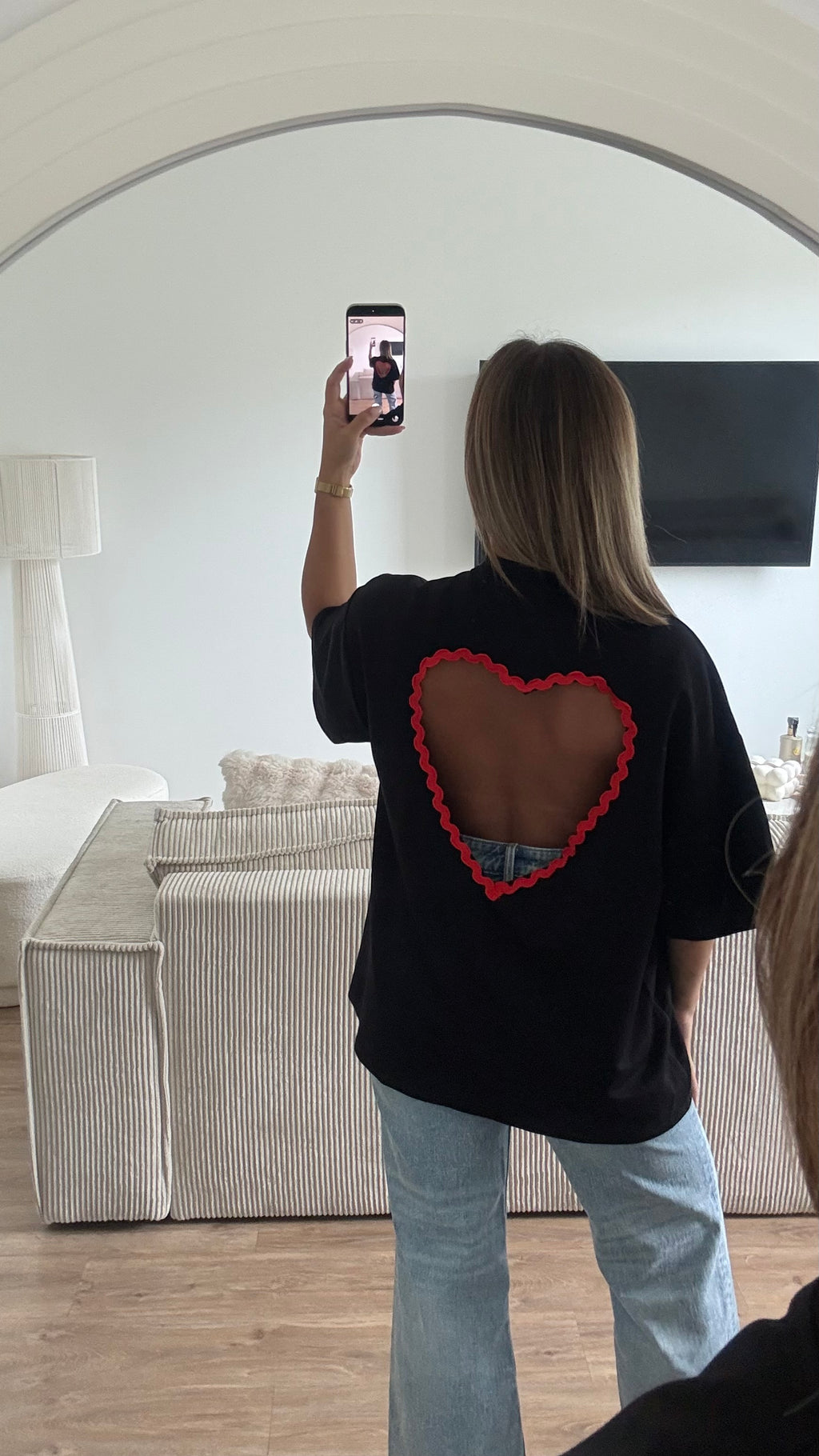 T shirt cœur noir