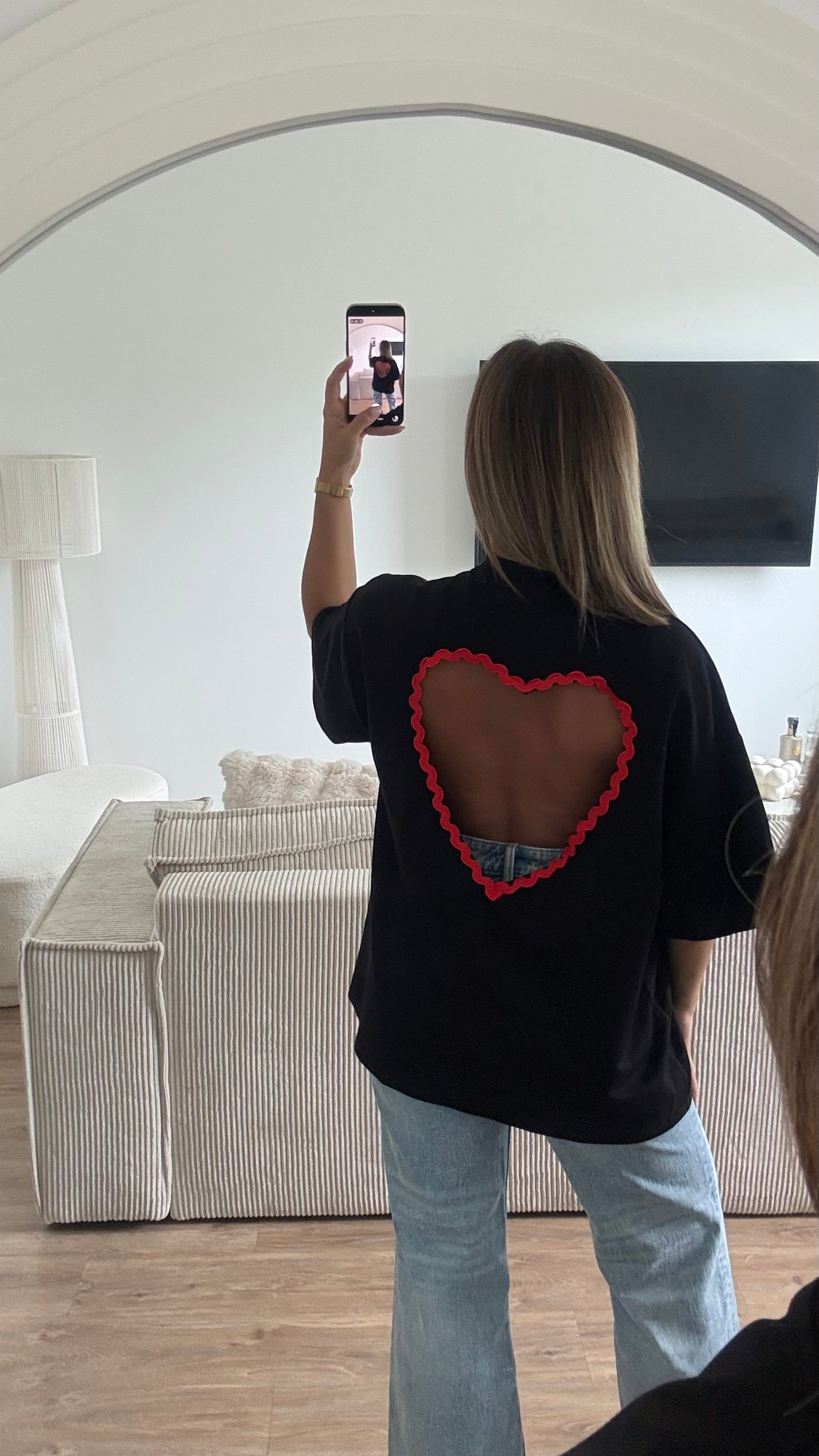 T shirt cœur noir