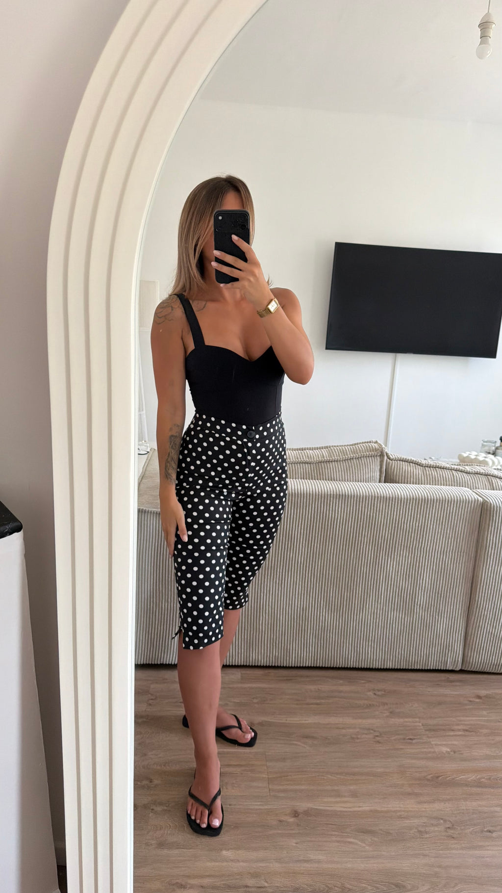 Capri noir à pois