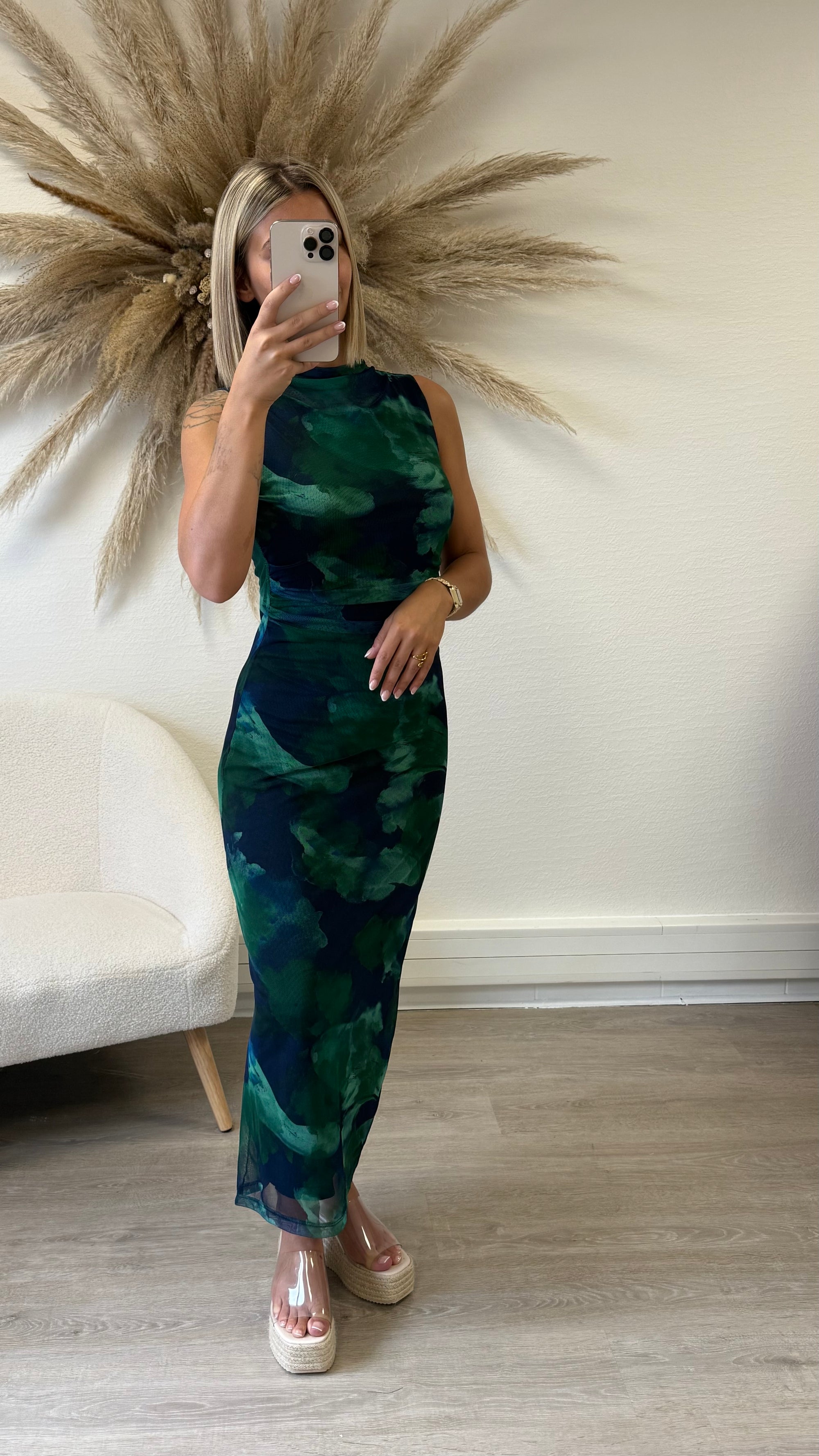Robe bleu verte
