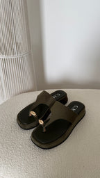 Sandale bijoux kaki