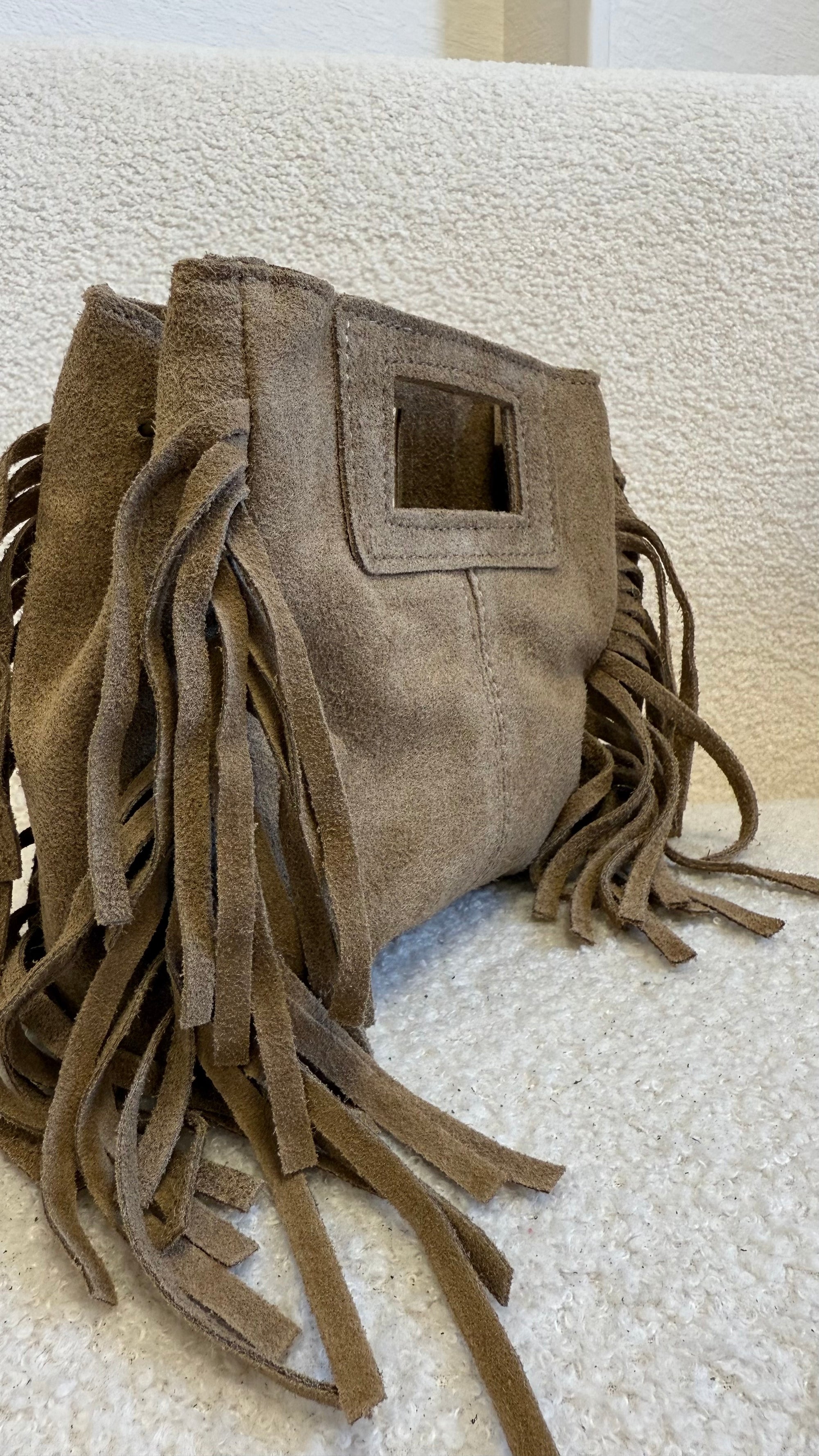 Sac à frange taupe
