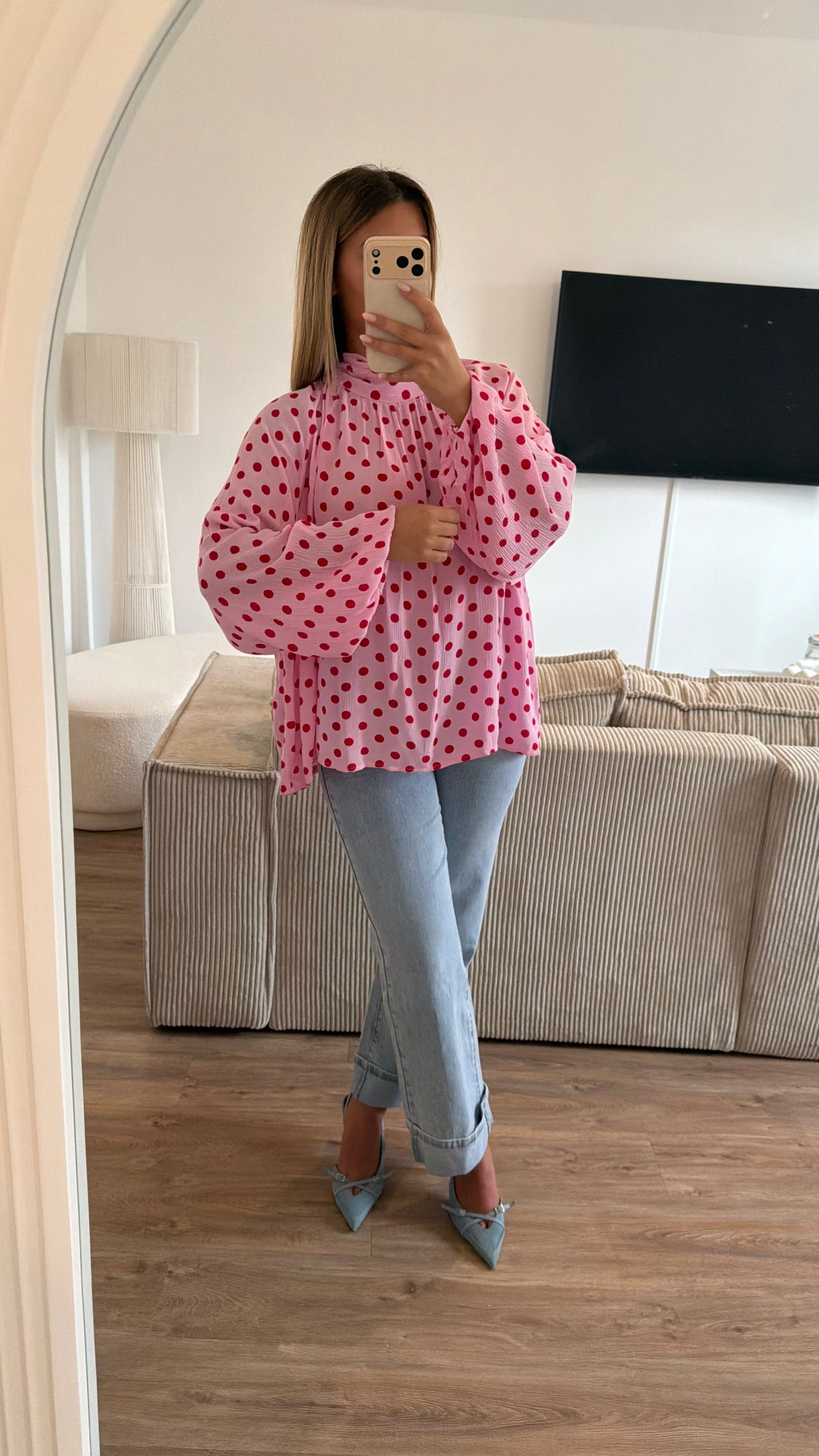 Haut Céline rose/rouge