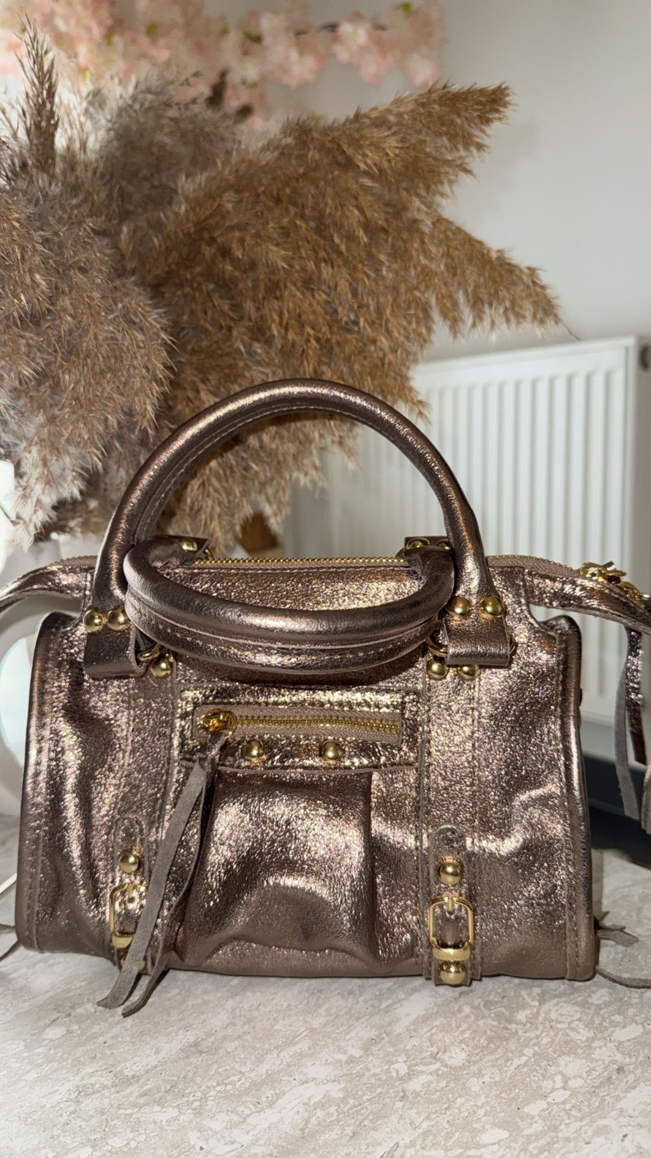 Sac cuir taupe