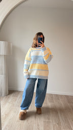 Pull bleu et jaune