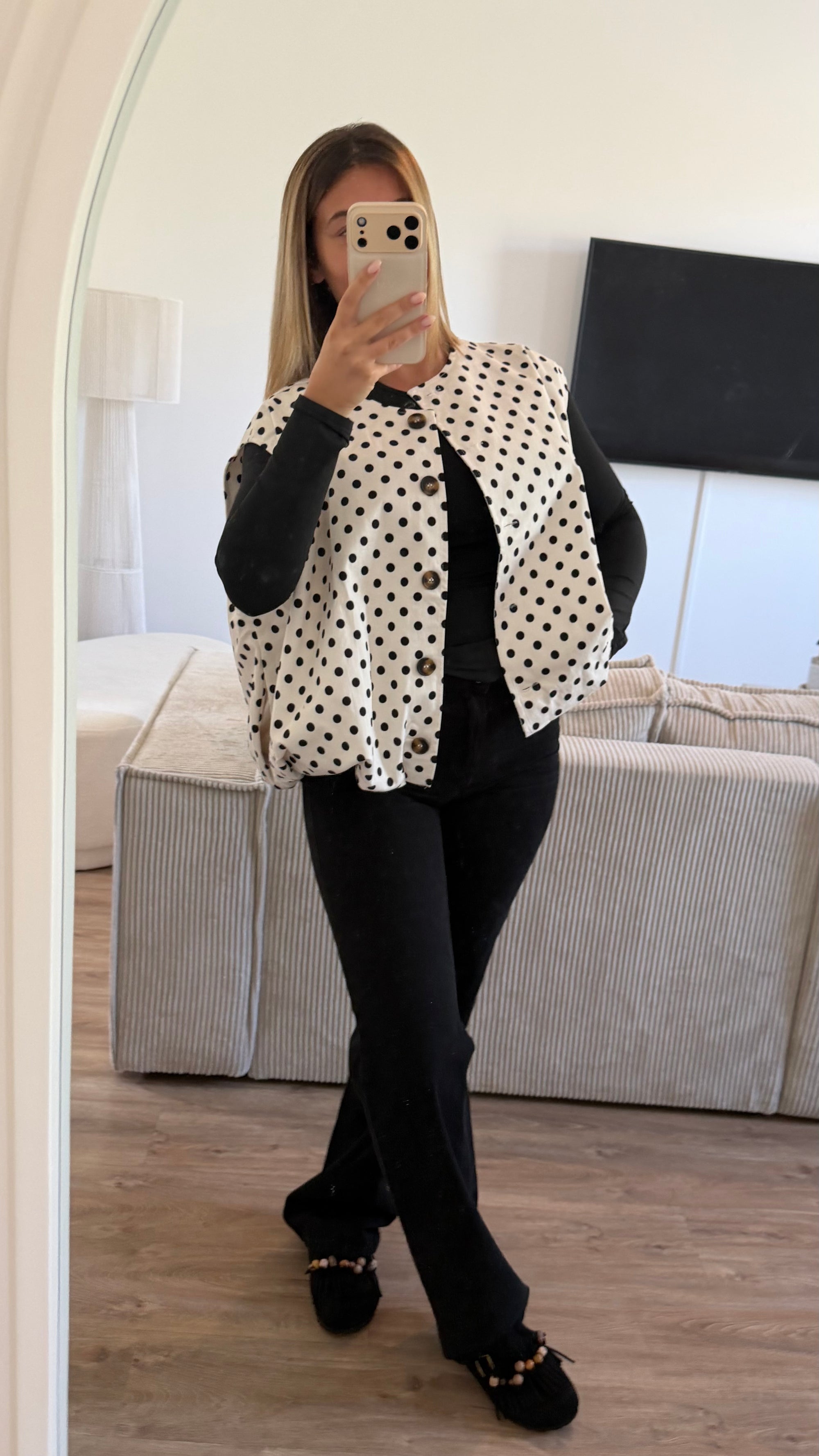 Veste sans manche à pois
