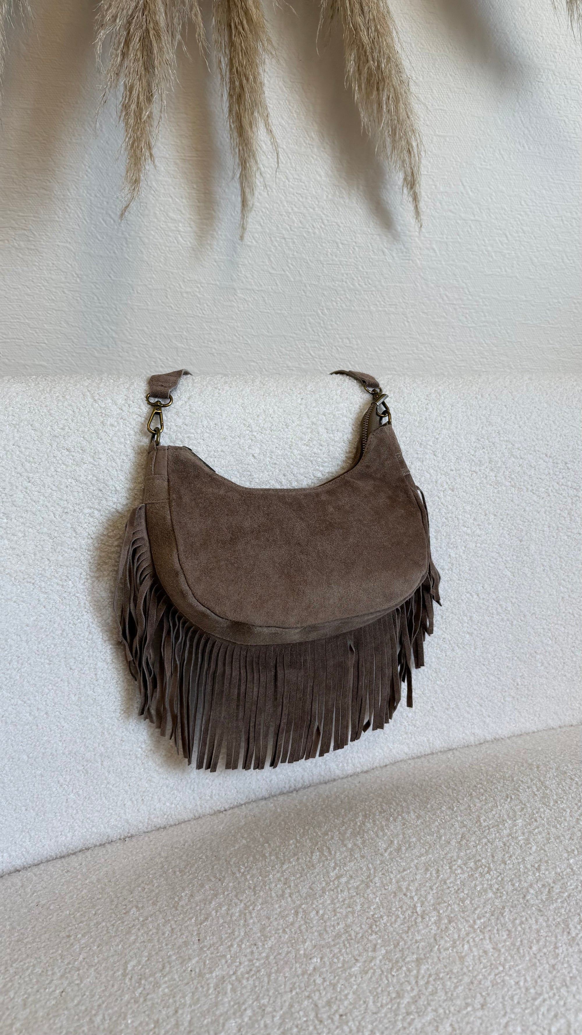 Sac frange taupe