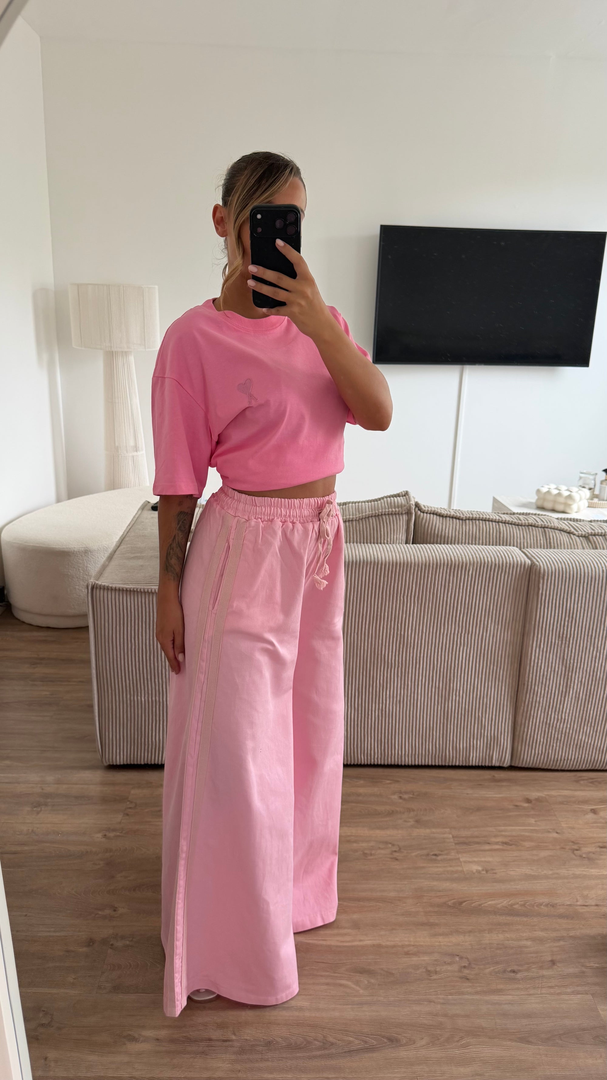 Jean bande rose