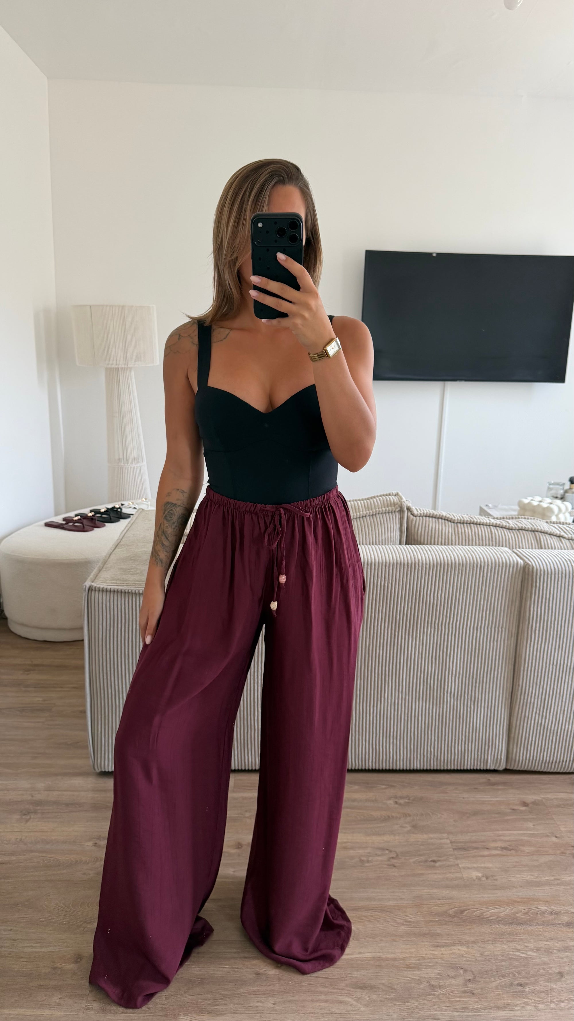 Pantalon Alicia bordeaux