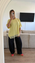 T shirt pois jaune