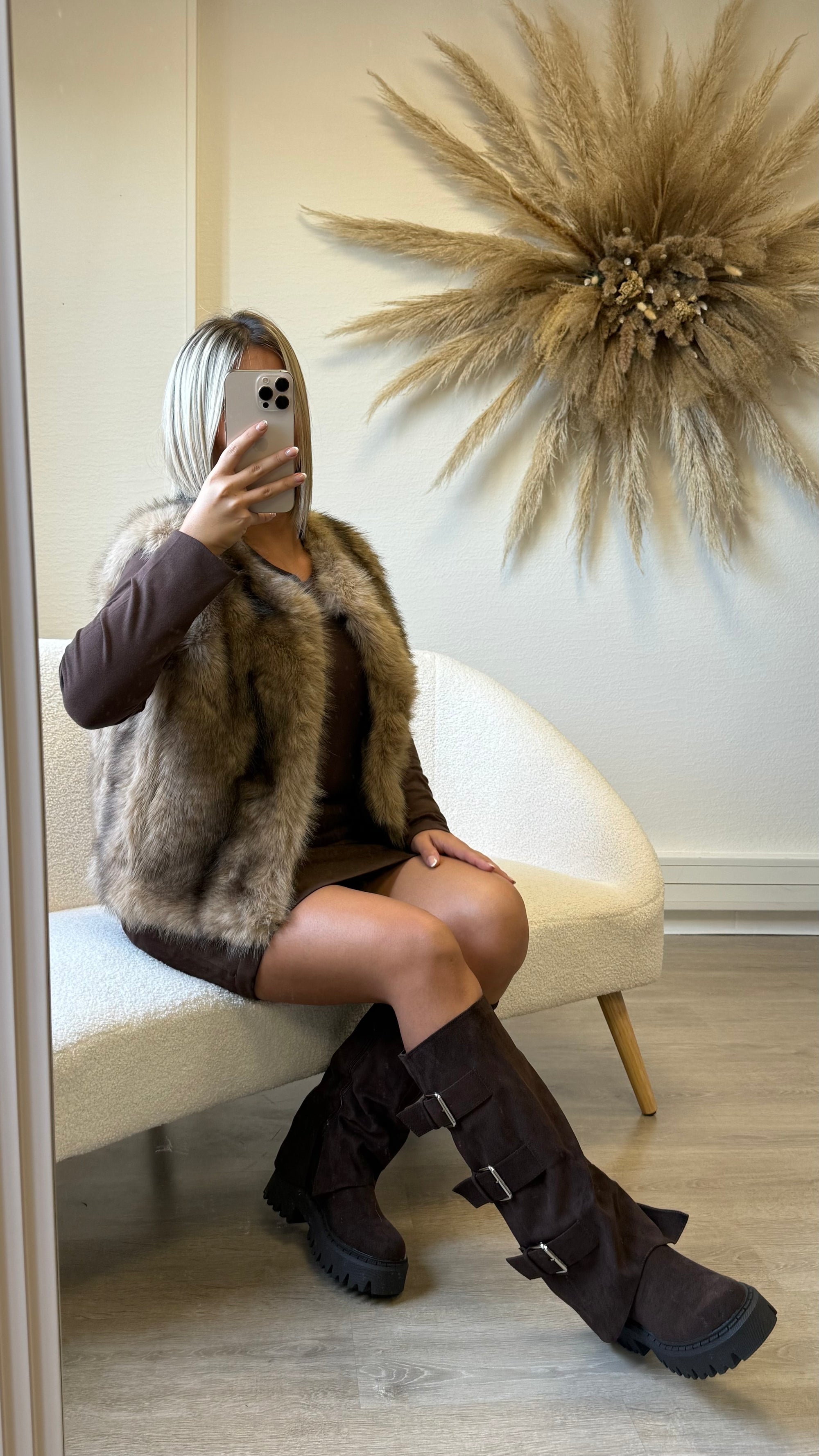 Fourrure Nina taupe