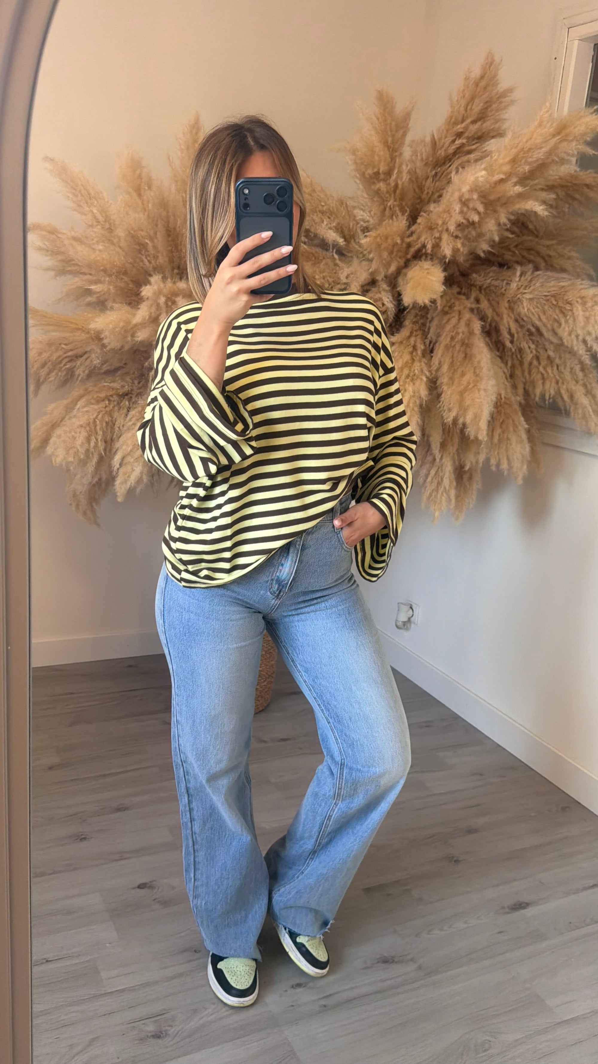Haut rayures jaune marron