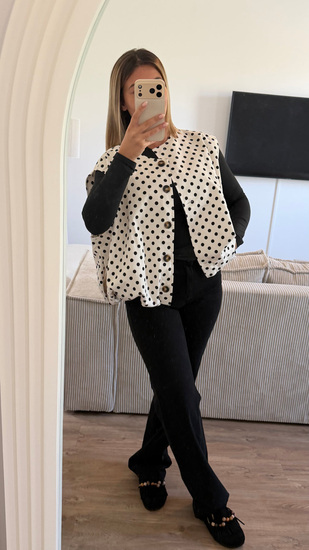 Veste sans manche à pois