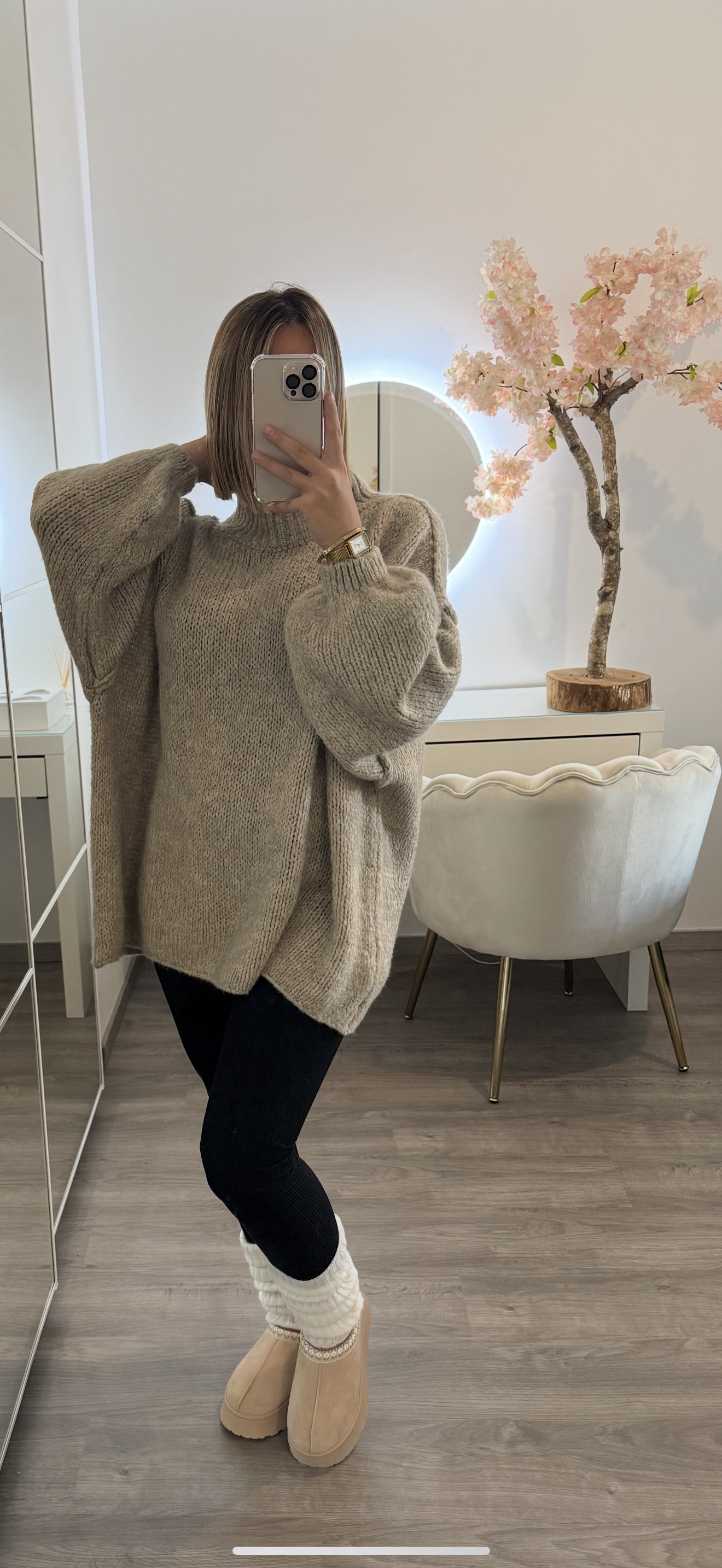 Pull long beige