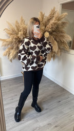 Pull cœur marron
