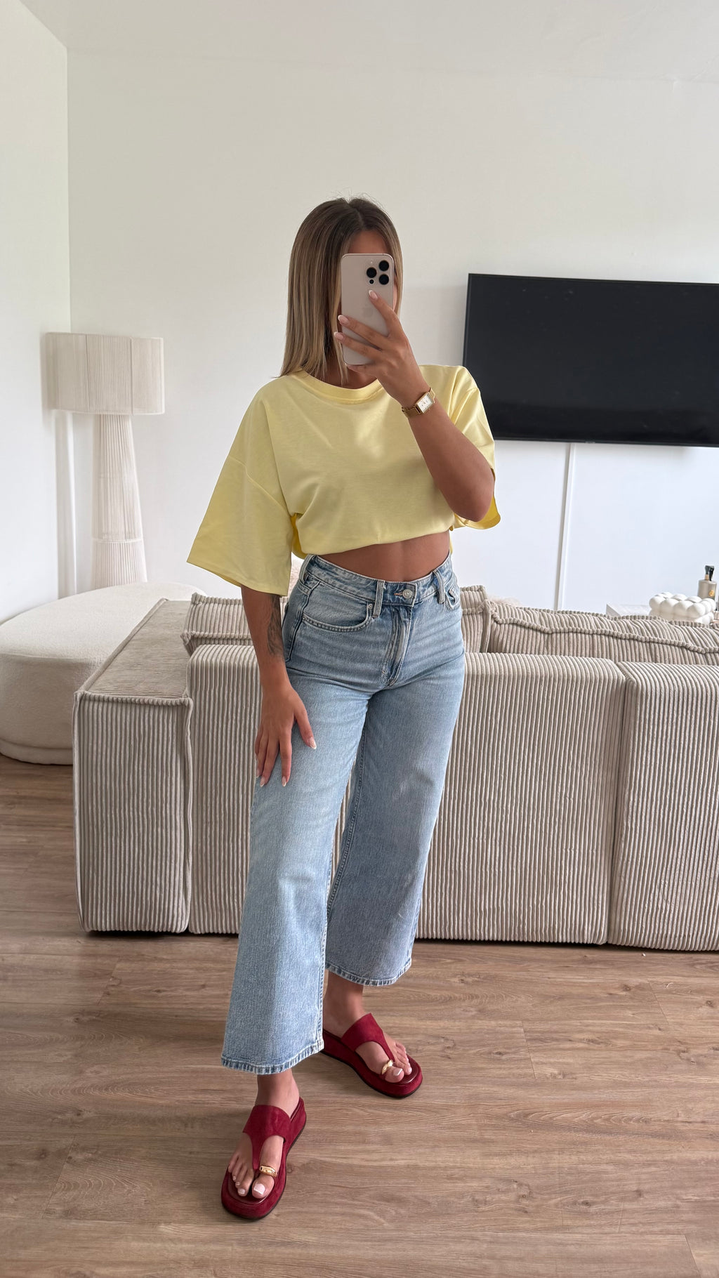 T shirt cœur jaune