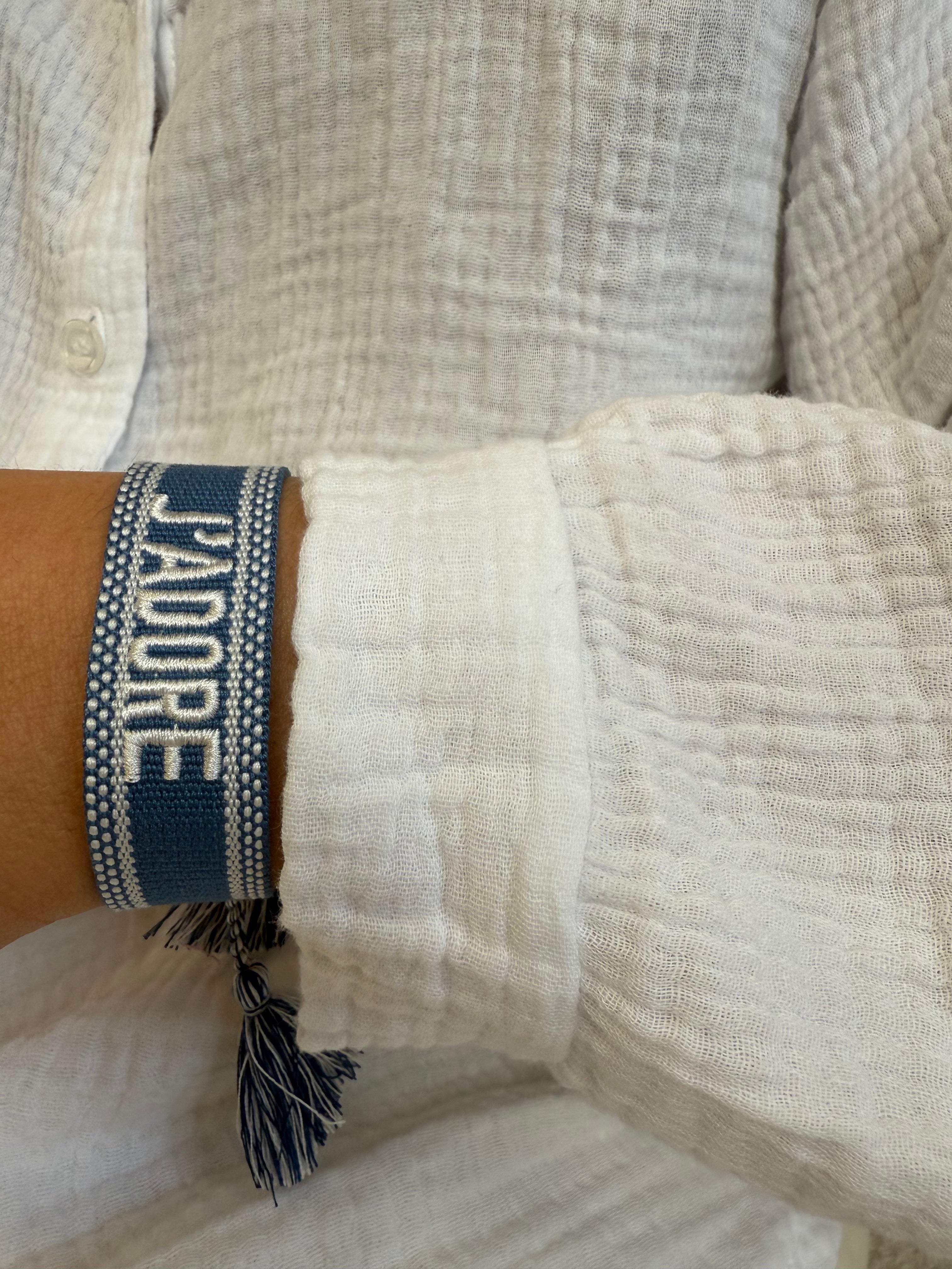 Bracelet j’adore bleu
