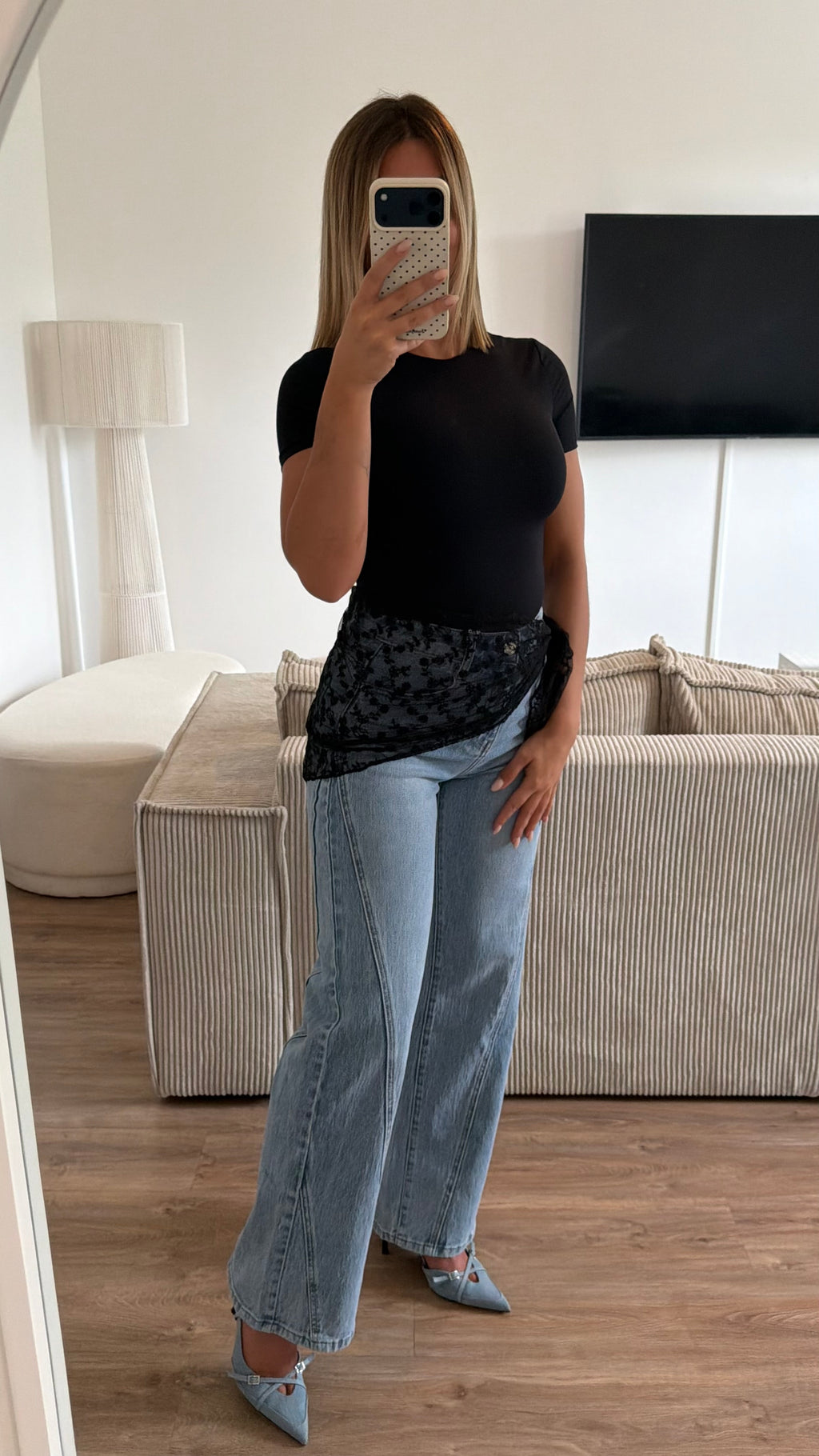 Ceinture dentelle noir