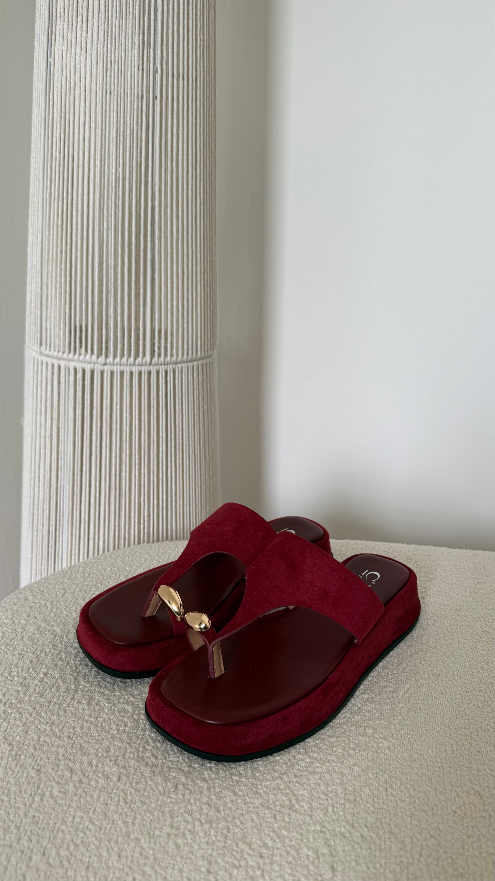 Sandale bijoux bordeaux