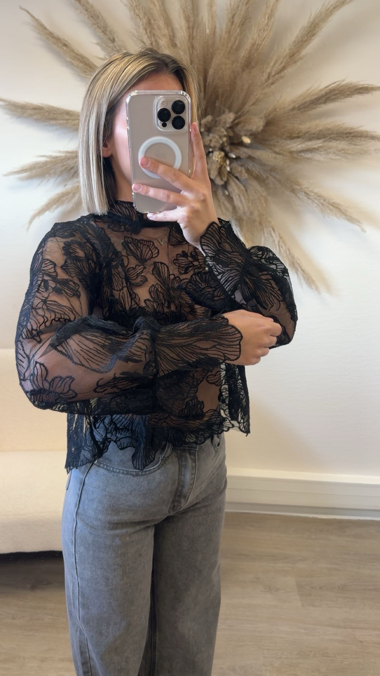 Haut dentelle Maddy noir