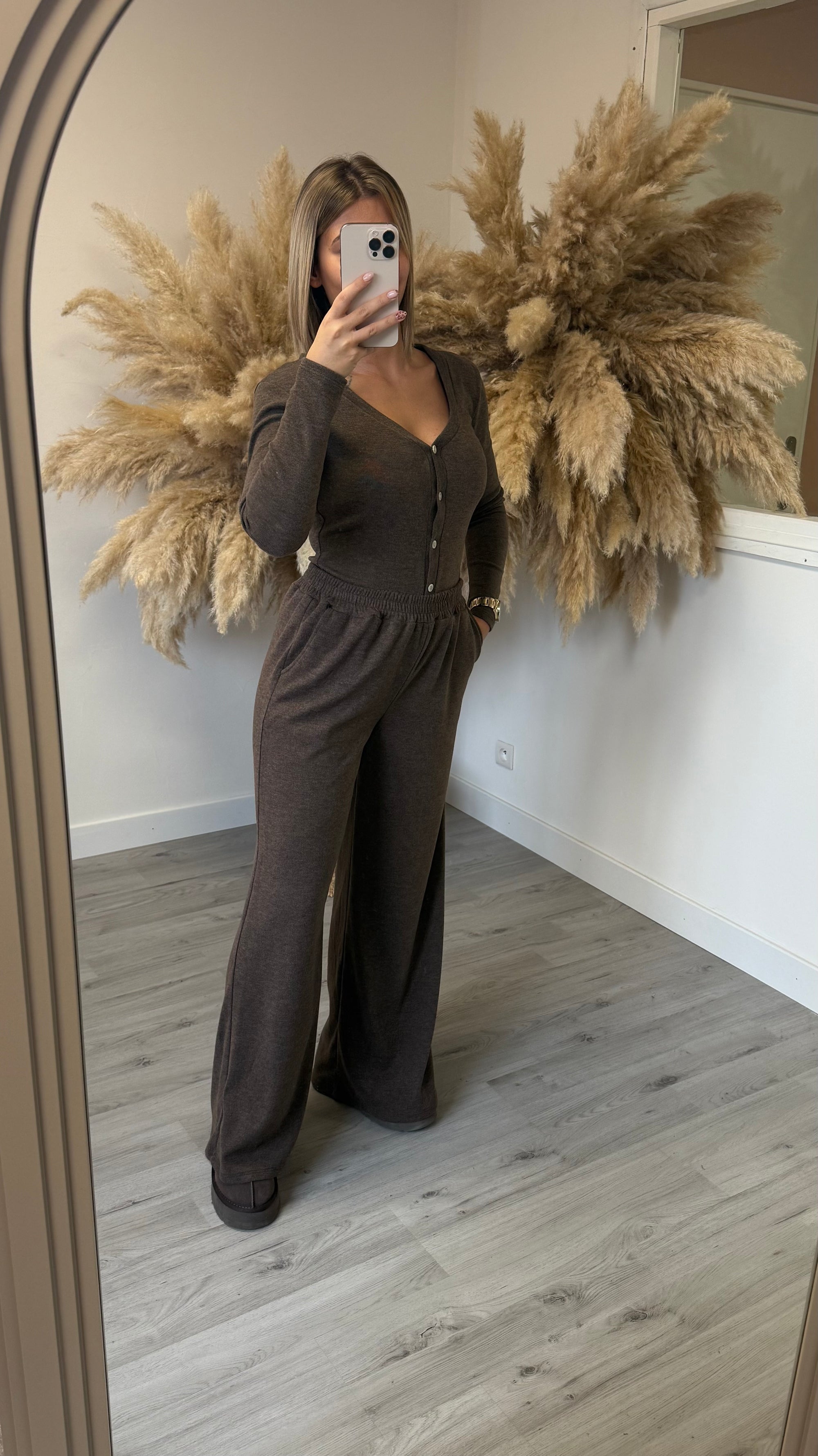 Ensemble chouchou marron