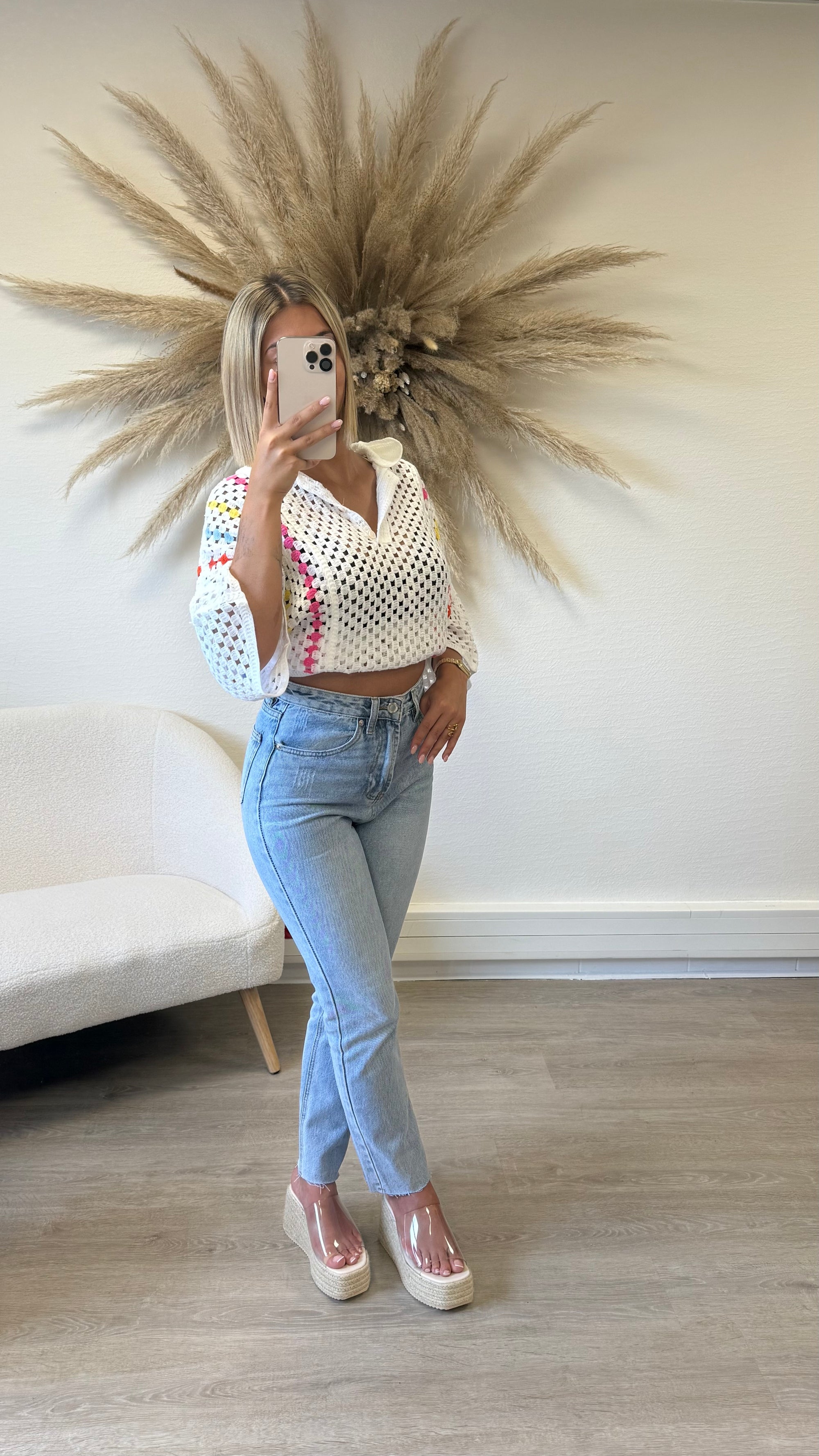 Haut crochet blanc