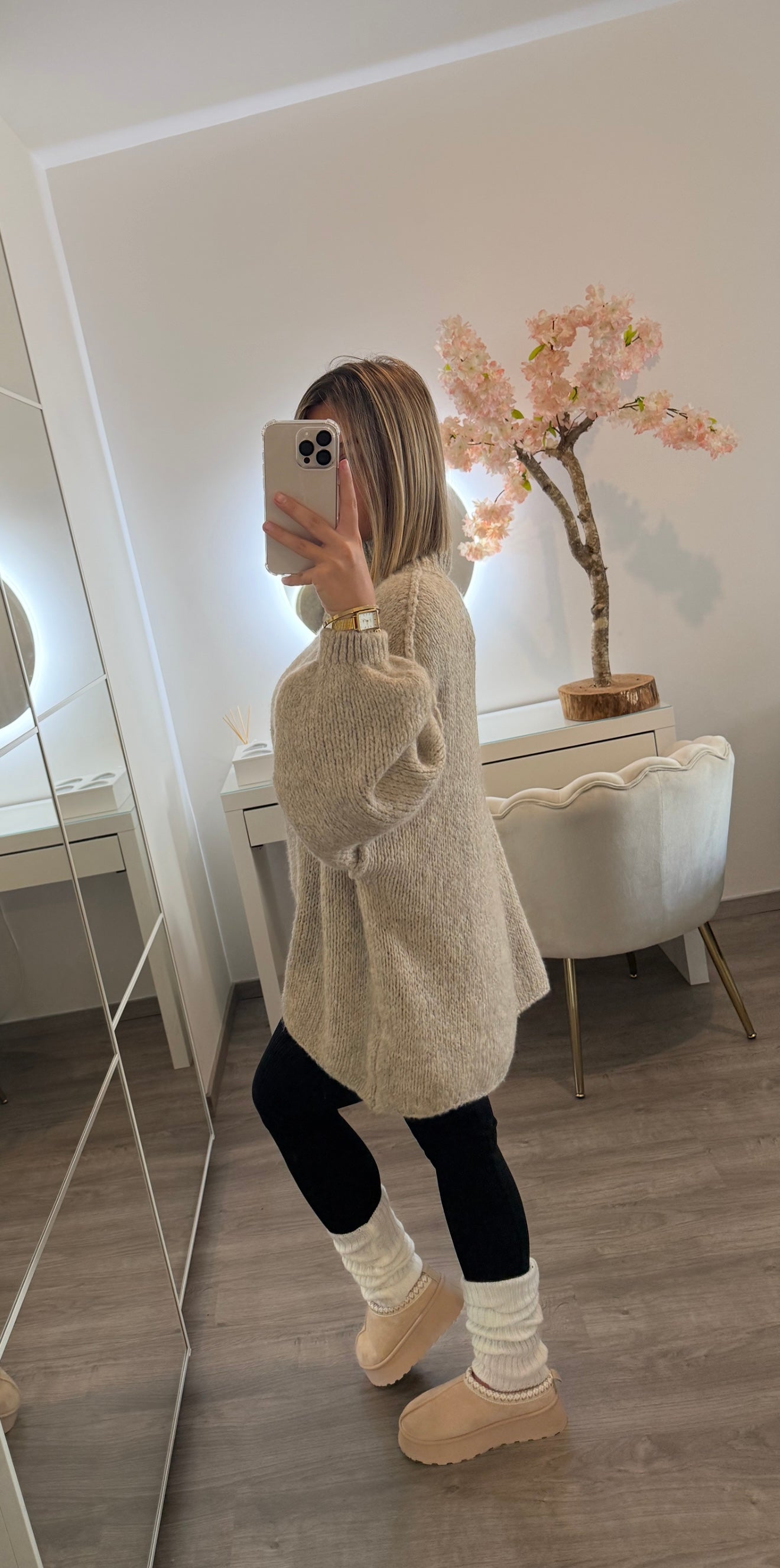 Pull long beige