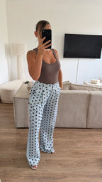 Pantalon pois bleu ciel