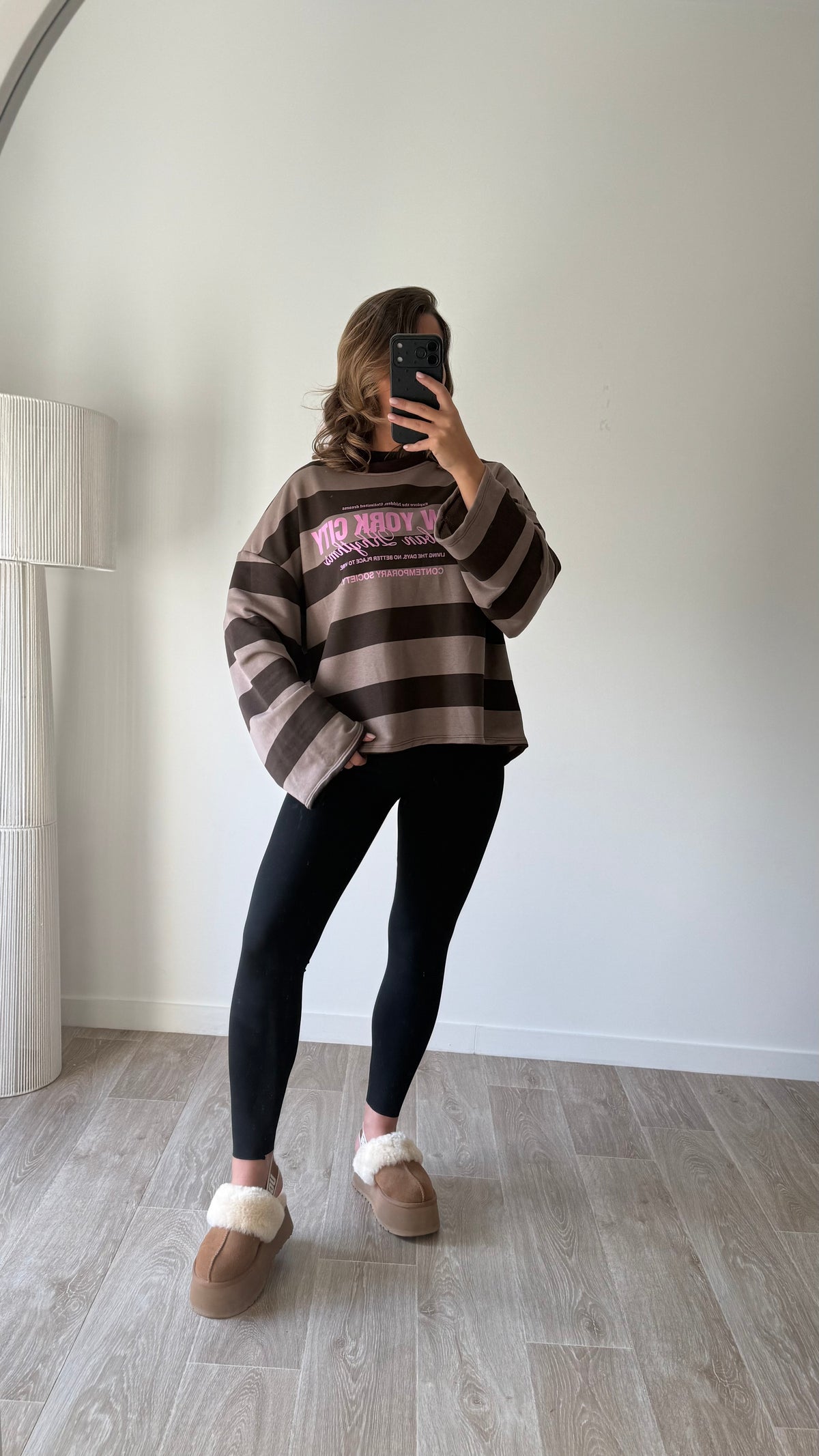 Haut New York marron rose