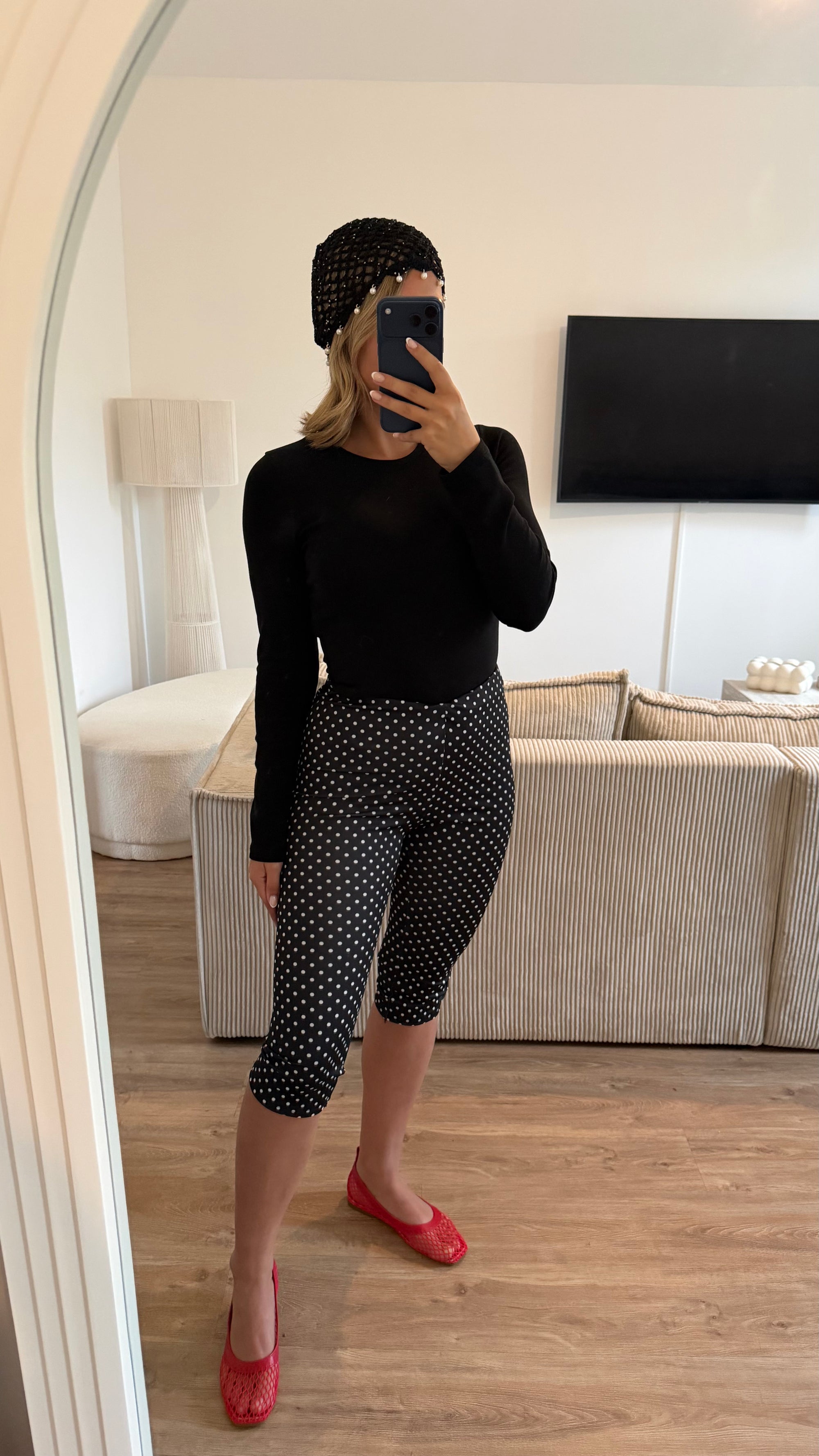 Bonnet crochet perles noir