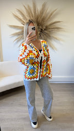 Gilet crochet orange