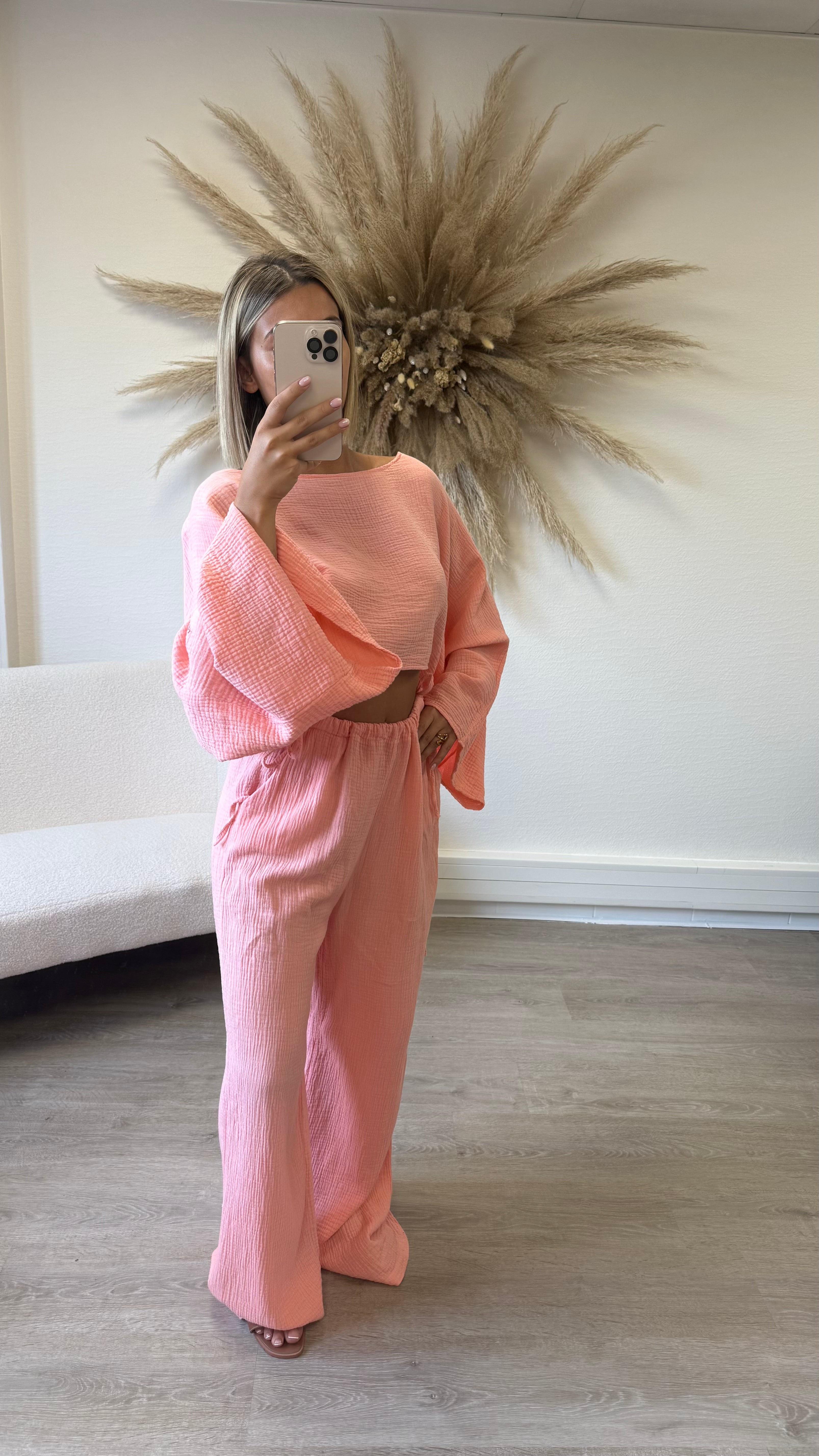 Ensemble coton corail