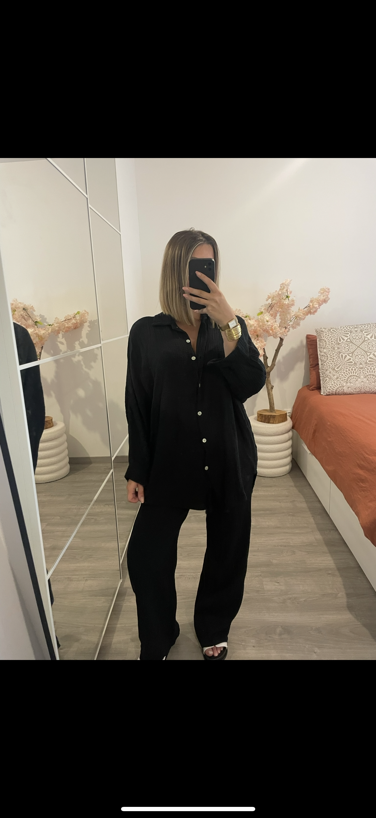 Ensemble gaz de coton noir