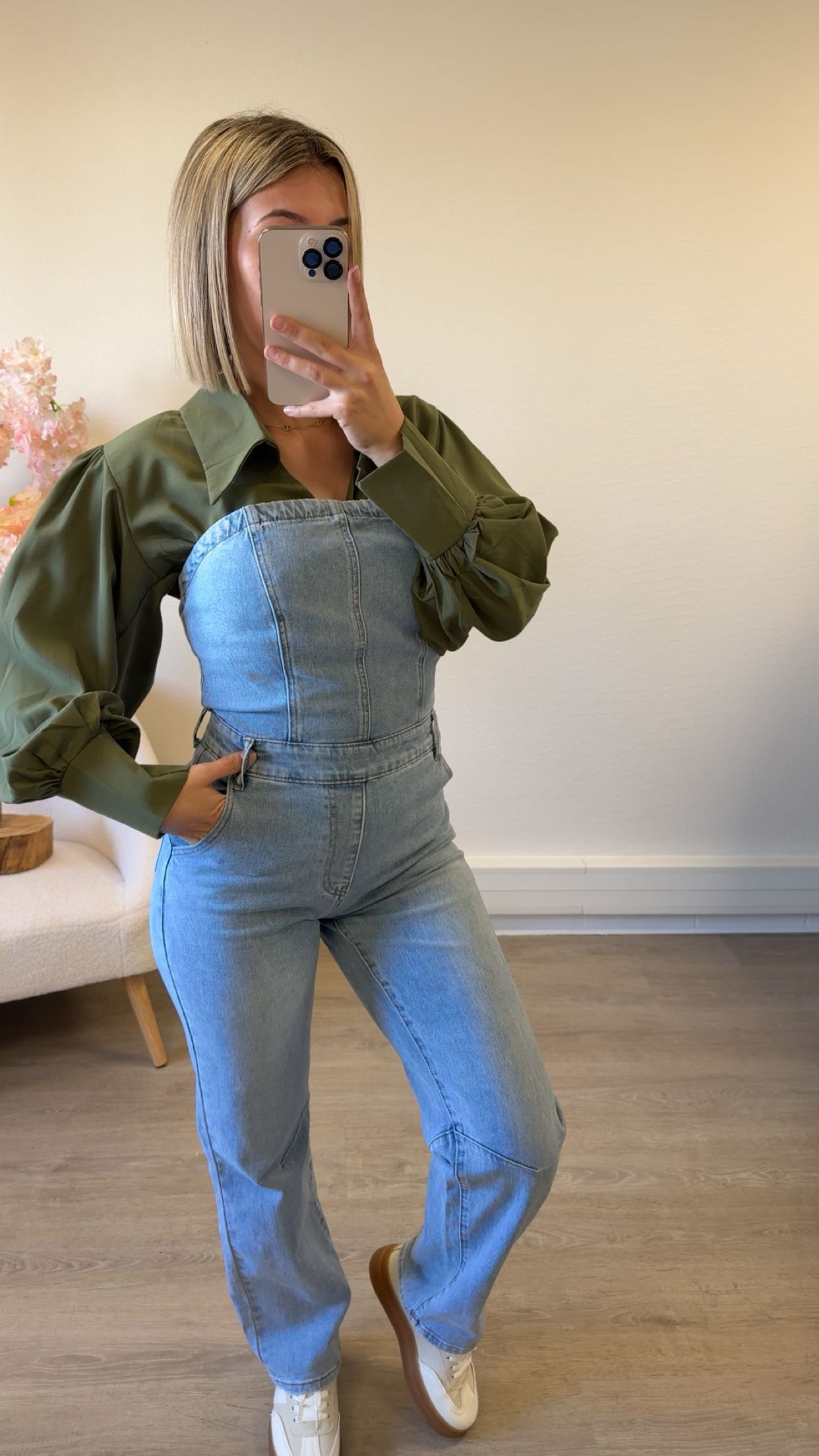 Combinaison bustier jean
