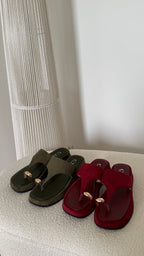 Sandale bijoux bordeaux